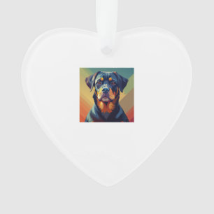 Retro-Pop-Art-Rottweiler – Farbporträt eines Hunde Ornament