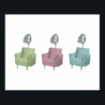 Retro Pop Art Salon Trockner Stuhl 8x10 Print Poster<br><div class="desc">Sleek,  Retro modern,  grafische Kunst für Ihren Friseur oder Zuhause.</div>