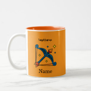 Retro-Pop-Art-Schütze-Sternzeichen-Geschenk Zweifarbige Tasse