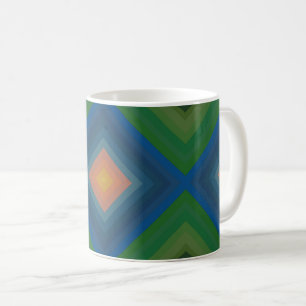 Retro Pop Art Strip Diamant Muster Kaffeetasse