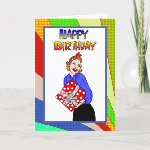 Retro-Pop-Art-Style Geburtstag Karte