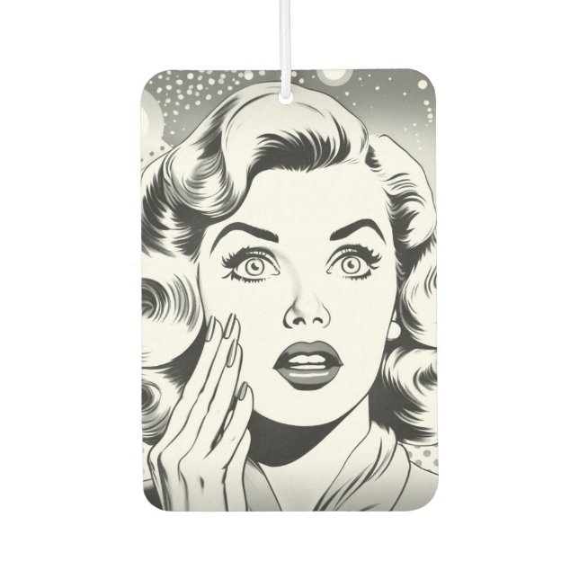 Retro-Pop-Art-Thema/Design Autolufterfrischer (Vorderseite)