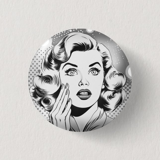 Retro-Pop-Art-Thema/Design Button (Vorderseite)