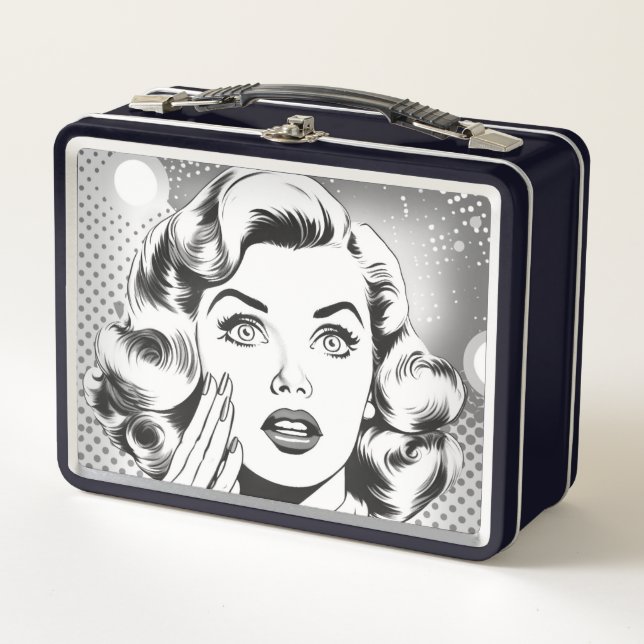 Retro-Pop-Art-Thema/Design Metall Brotdose (Vorderseite)