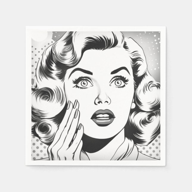 Retro-Pop-Art-Thema/Design Serviette (Vorderseite)