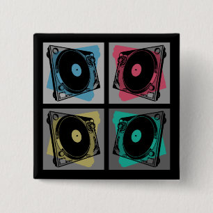 Retro Pop Art Turntable Button