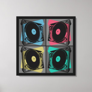 Retro Pop Art Turntable Leinwanddruck