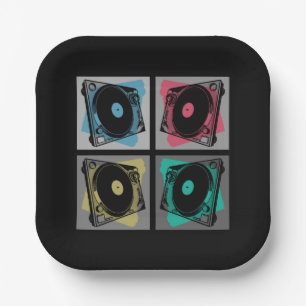 Retro Pop Art Turntable Pappteller