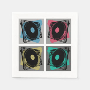 Retro Pop Art Turntable Serviette