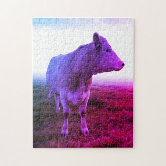 Retro Pop Art Tye Dye Cow Puzzle