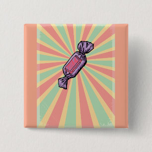 Retro-Pop-Art-umhüllte Süßigkeit Button