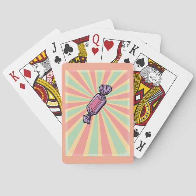 Retro-Pop-Art-umhüllte Süßigkeiten Spielkarten (Rückseite)