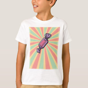 Retro-Pop-Art umhüllte Süßigkeiten T-Shirt