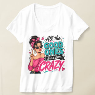 Retro-Pop-Art-Verrückte-Funny-Humor-Zitat-Design T-Shirt