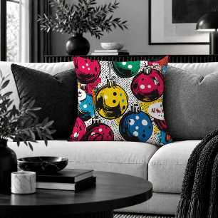 Retro-Pop-Art-Weihnachtskugeln Deko-Kissen Kissen