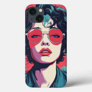 Retro Pop Art Woman mit Roter Sonnenbrille iPhone Case-Mate iPhone Hülle