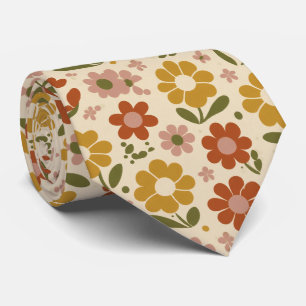 Retro-Pop-Blumenmuster Krawatte