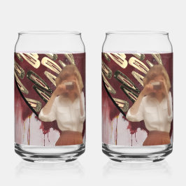 Retro Pop Collage Art Drinkware Set Dosenglas