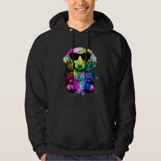 Retro Pop Dachshund Weenie Dog Portrait with Headp Hoodie