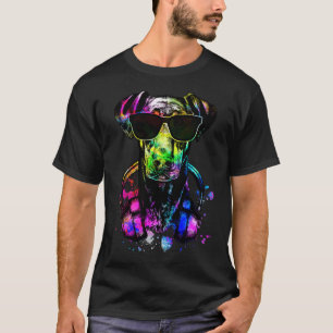 Retro-Pop-Dobermann-Pinscher-Hundeporträt mit Kopf T-Shirt
