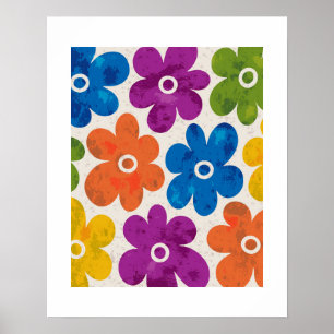 Retro Pop floraler Art Poster