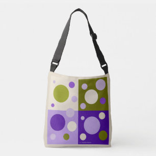 RETRO-POP-KREIS-TASCHE. TRAGETASCHEN MIT LANGEN TRÄGERN