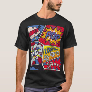 Retro Pop Kunst, Comic Schreien Muster. T-Shirt