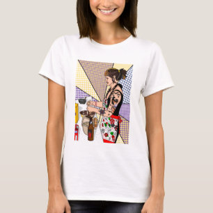Retro Pop Kunst, Dichtung und Musik T-Shirt