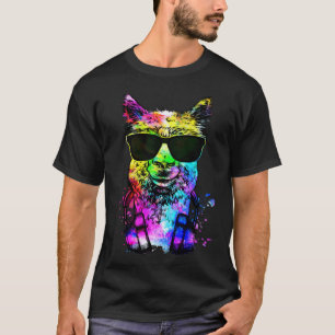 Retro-Pop-Llama-Gamer mit Kopfhörern T-Shirt