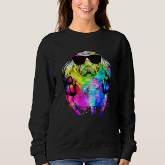 Retro-Pop-Manatee-Seekuh-Gamer mit Kopfhörern Sweatshirt