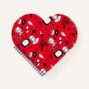 Retro Pop Nostalgische Grafik im Stil der 50er Jah Notizbuch