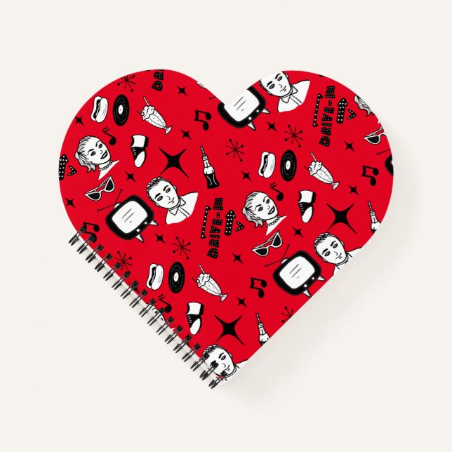 Retro Pop Nostalgische Grafik im Stil der 50er Jah Notizbuch (Vorderseite)