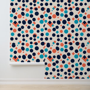 Retro Pop Polka: Geometrische Kreise und Quadrate Tapete