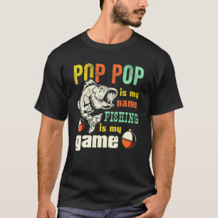 Retro Pop Pop Bass Fishing Cool Fish Grandpa Fishe T-Shirt