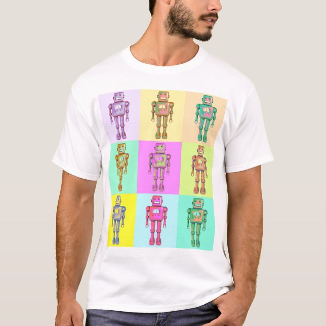 Retro-Pop Robot v1 T-Shirt (Vorderseite)