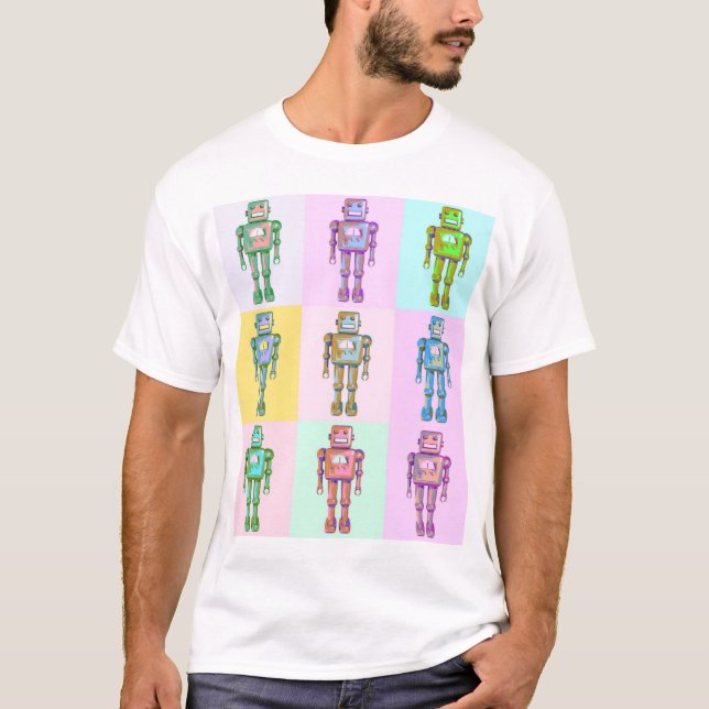 Retro Pop Robot v2 T-Shirt (Vorderseite)