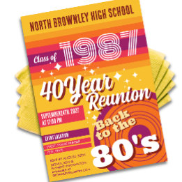 Retro-Pop-Schulklassenwiedersehen Einladung