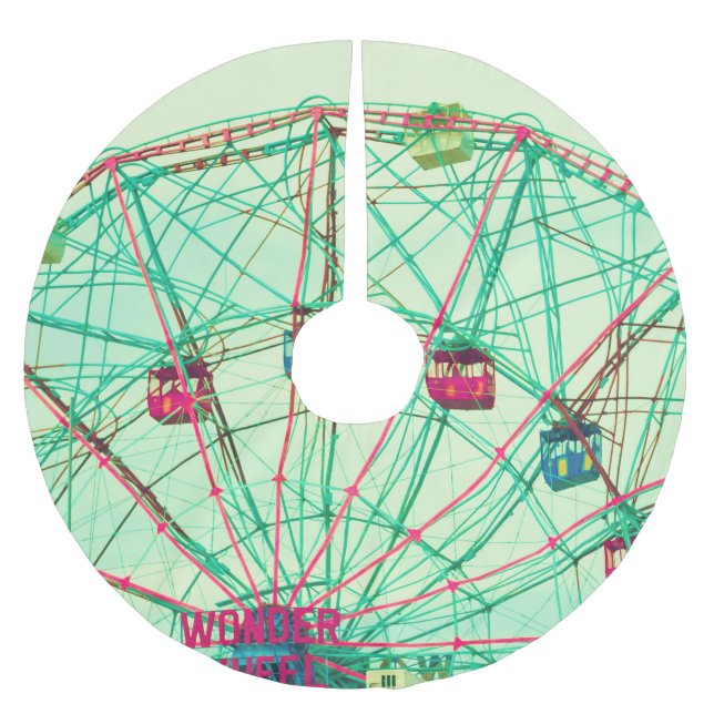 Retro Pop Sommerfest Polyester Weihnachtsbaumdecke (Vorderseite)