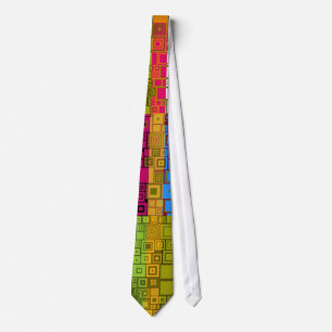 Retro Pop Square Art Pattern Krawatte