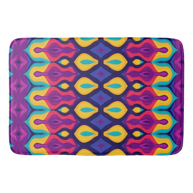 Retro Pop Teardrops Bold Badematte (Vorderseite)