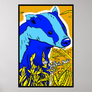 Retro PopArt Badger Poster