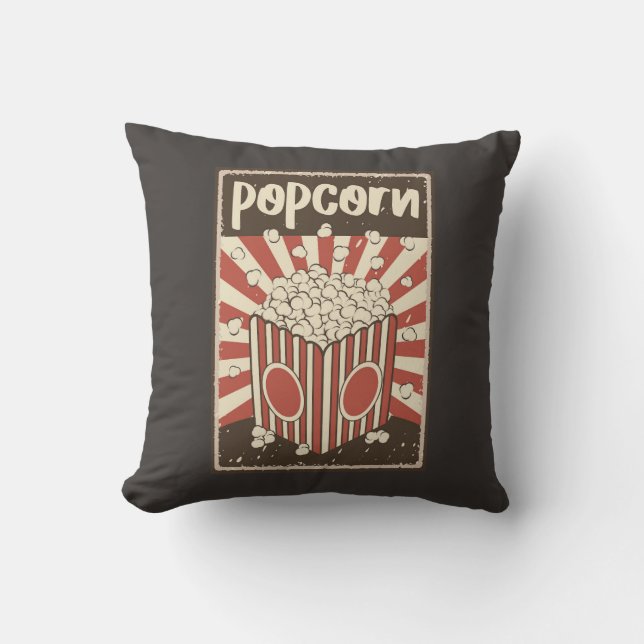 Retro Popcorn Throw Kissen (Vorderseite)