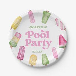 Retro Popsicle Birthday Pool Party Pappteller