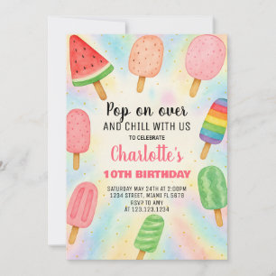 Retro Popsicle Einladung zum Geburtstag