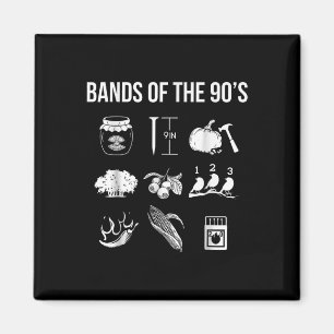 Retro Popular Music Bands aus den 90er Jahren Rock Magnet