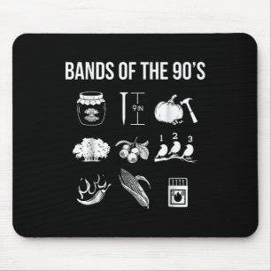 Retro Popular Music Bands aus den 90er Jahren Rock Mousepad