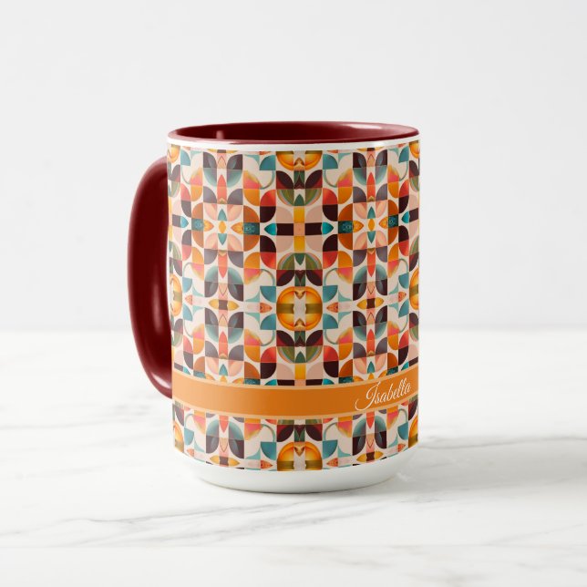 Retro Populäre Sammlung Abstrakter Quadrate Tasse (Vorderseite Links)