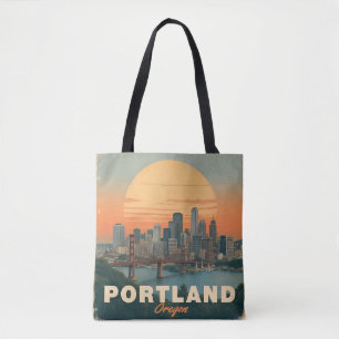 Retro Portland Oregon Skyline Vintage Reise
