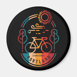 Retro Portland Radweg Magnet
