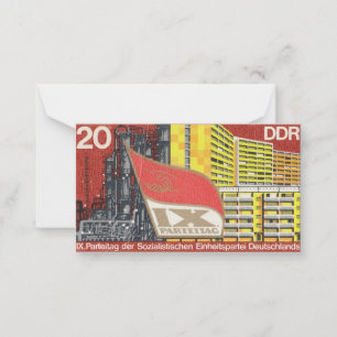 Retro Porto Briefmarke Deutschland Demokratische R Mitteilungskarte